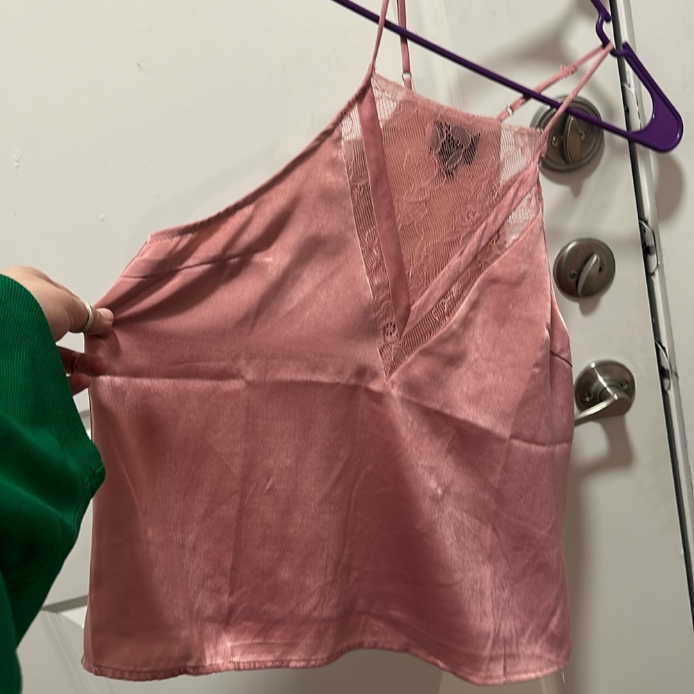 pink lace top